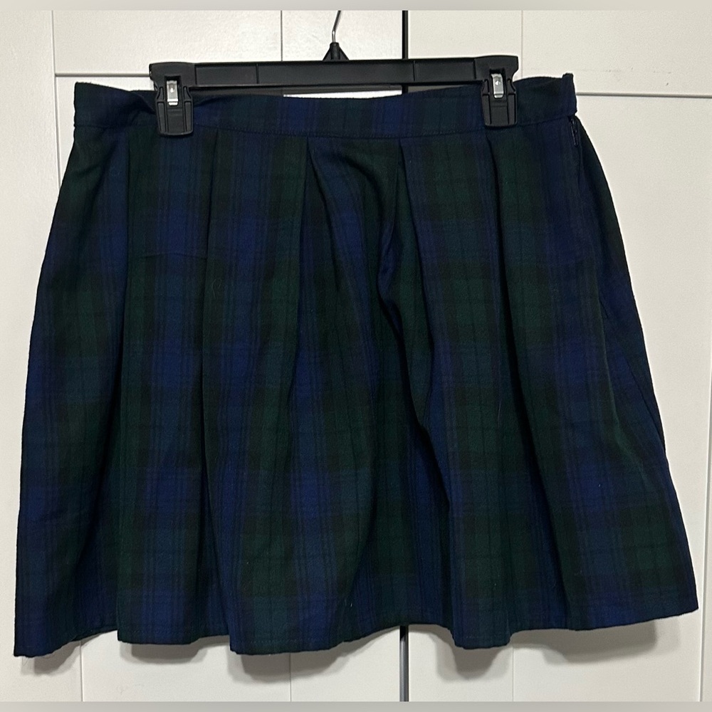 Classic Plaid Pleated Skirt - Blackwatch Tartan